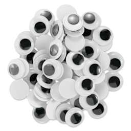 Cousin DIY Paste-On Wiggle Eyes - Pkg of 60, Black, 15 mm