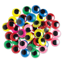 Cousin DIY Paste-On Wiggle Eyes - Pkg of 50, Assorted Colors, 20 mm