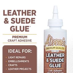 Leather and Suede Glue: Premium craft adhesive. Ideal for: Light repairs, embellishments, crafts, and leather projects.