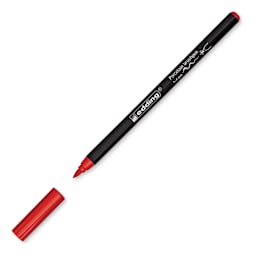 Edding 4200 Series Porcelain Brush Pen - Red (Cap off)