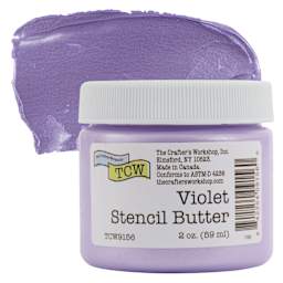 Stencil Butter Acrylic Paint - Violet, 2 oz Jar and swatch