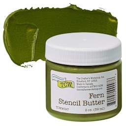 Stencil Butter Acrylic Paint - Fern, 2 oz, Jar and swatch