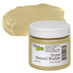 Stencil Butter Acrylic Paint - Dune, 2 oz, Jar and swatch