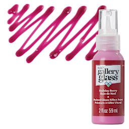 Gallery Glass Paint - Holiday Berry, 2 oz bottle and swatch