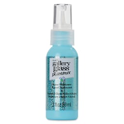 Gallery Glass Paint - Shimmer Aqua, 2 oz (Front of bottle)