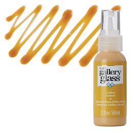 Gallery Glass Paint - Amber, 2 oz bottle and swatch