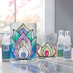 Gallery Glass Paint (bottles of paint and decorated vases)