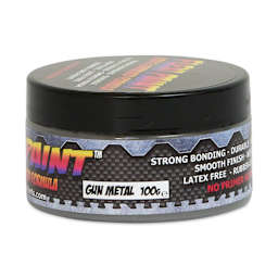 Flexi Paint Waterbased Flexible Cosplay Paint - Metallic Gun Metal, 100 g (0.22 lb) side view