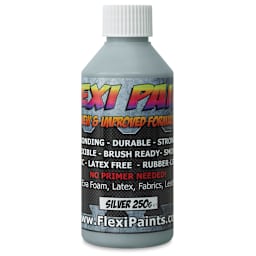 Flexi Paint Waterbased Flexible Cosplay Paint - Metallic Silver, 250 g (0.55 lb)