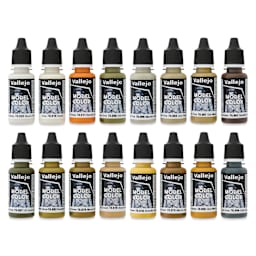 Vallejo Acrylic Model Color Paints Set - Set of 16, Earth Tones set contents
