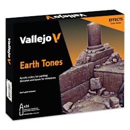 Vallejo Acrylic Model Color Paints Set - Set of 16, Earth Tones, 18 ml front of packaging