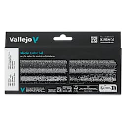 Vallejo Acrylic Model Color Paints Set - Set of 8, Wargame Basics back of package