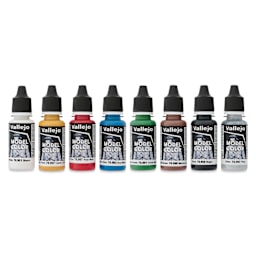 Vallejo Acrylic Model Color Paints Set - Set of 8, Wargame Basics set contents