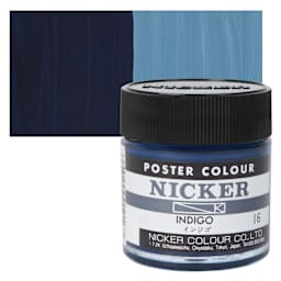 Nicker Poster Colour Paint - Indigo, 40 ml jar and swatch
