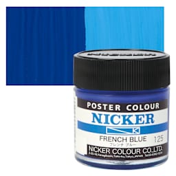 Nicker Poster Colour Paint - French Blue, 40 ml jar and swatch