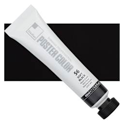 ShinHan Professional Poster Color Paint - Soft Black, 40 ml tube and swatch