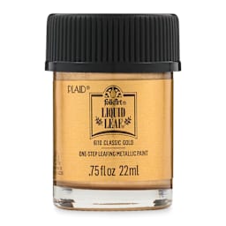 FolkArt Liquid Leaf Metallic Paint - Classic Gold, 0.75 oz, front of jar