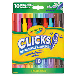 Crayola Clicks Retractable Markers - Set of 10, Assorted Colors, front of packaging