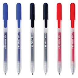 Sakura Gelly Roll Retractable Classic Pens - Set of 6, pens laid out