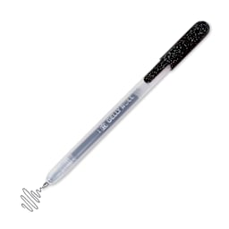 Sakura Gelly Roll Retractable Metallic Pen - Black, tip extended showing pen mark