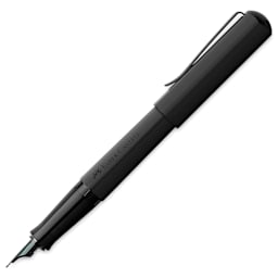Faber-Castell Hexo Fountain Pen - Matte Black, Extra Fine Tip, cap removed