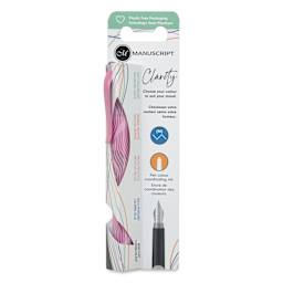 Manuscript Clarity Fountain Pen - Iridium Nib, Meditative Mauve, front of packaging