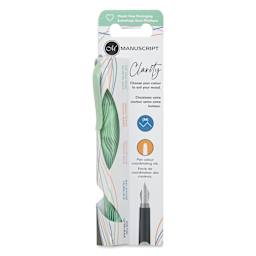Manuscript Clarity Fountain Pen - Iridium Nib, Balancing Green, front of packaging
