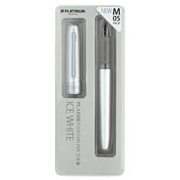 Platinum Plaisir Fountain Pen - Ice White, Medium, front of package