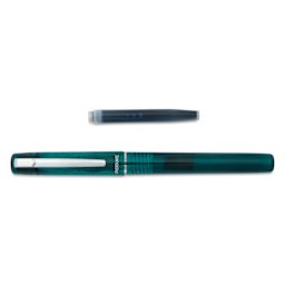 Platinum Prefounte Fountain Pen - Dark Emerald, Medium, with ink refill cartridge