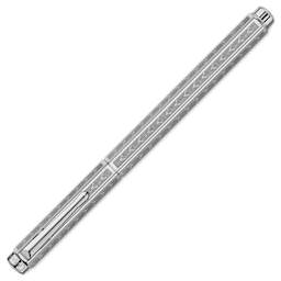 Caran d'Ache Ecridor Chevron Fountain Pen - Platinum Coated, Fine, cap on