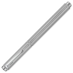 Caran d'Ache Milanese Mesh Fountain Pen - Fine, cap on (image shows a different size nib)