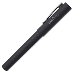 Faber-Castell 2011 Grip Fountain Pen - Matte Black, Medium Nib, cap on