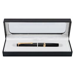 Pilot E95S Fountain Pen - Black, shown inside case
