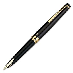 Pilot E95S Fountain Pen - Black, slightly tilted (image may show a different size nib)
