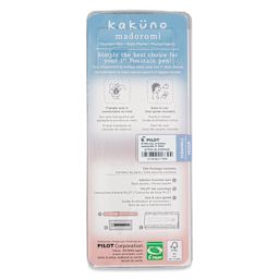 Pilot Kakuno Madoromi Fountain Pen - Twilight Periwinkle, Medium Nib, back of packaging