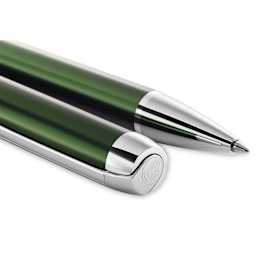 Pelikan Pura Ballpoint Pen - Deep Green both ends of the pen