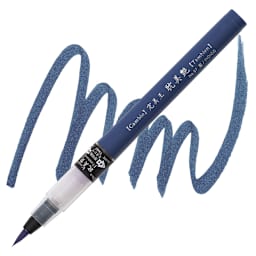 Kuretake Cambio Tambien Brush Pen - Indigo pen and swatch
