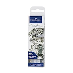 Faber-Castell Pitt Artist Pen Comic Shading Set -Front of package of Shading Set of 4 pens