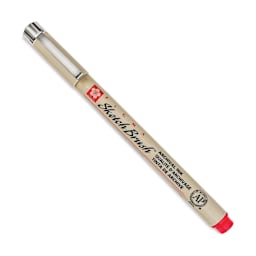 Sakura Pigma Sketch Brush Pen - Red, cap on