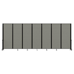 Screenflex Full Motion Room Divider - 7'6" x 19'7", Gray Smoke, 7 Panel
