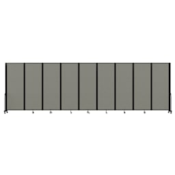 Screenflex Full Motion Room Divider - 7'6" x 25'1", Gray Smoke, 9 Panel