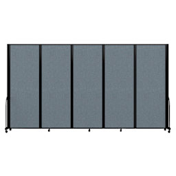 Screenflex Full Motion Room Divider - 7'6" x 14'1", Summer Blue, 5 Panel