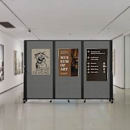 Screenflex Full Motion Room Divider - posters attached
