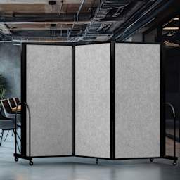Screenflex Full Motion Room Divider - in an office