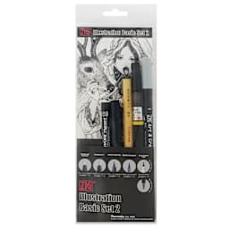 Kuretake Zig Illustration Set - Set of 5, Basic No. 2, front of packaging