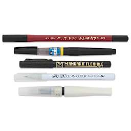 Kuretake Zig Illustration Set - Set of 5, Basic No. 3, contents, capped