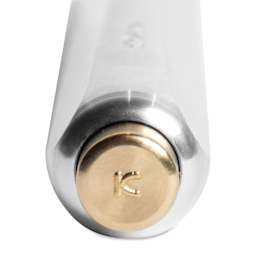 Kolo Tino Raw Metal Ballpoint Pen - Raw Aluminum, close up of push button