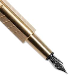 Kolo Tino Raw Metal Fountain Pen - Raw Brass, close up of nib