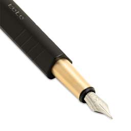 Kolo Tino Anodized Aluminum Fountain Pen - Noir, Medium Nib, close-up of nib