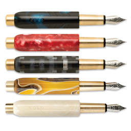 Kolo Tino Acrylic Fountain Pens, Limited Edition with caps off
